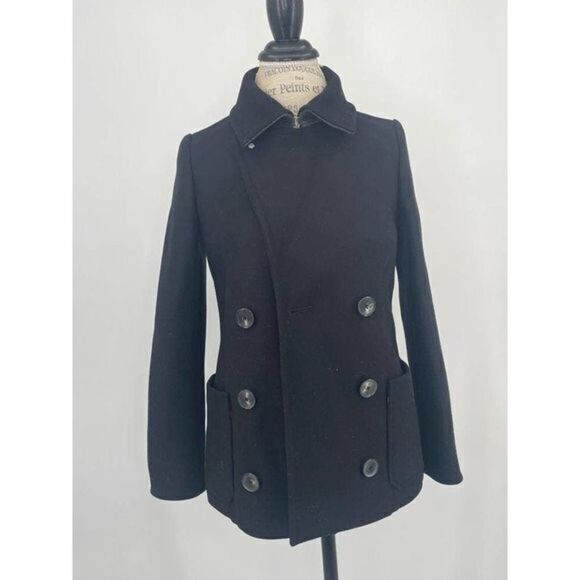 ZADIG AND VOLTAIRE NWT Wool-Blend Miles Pea Coat Jacket XSMALL - Picture 1 of 8